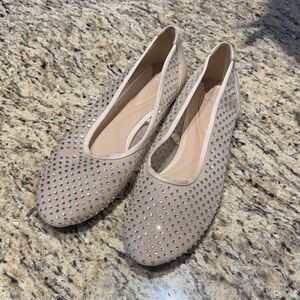 Zara Beige Studded Women's Flats